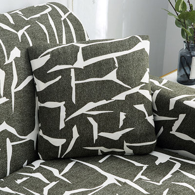 Printed sofa cushion cover in a decorative fabric design
