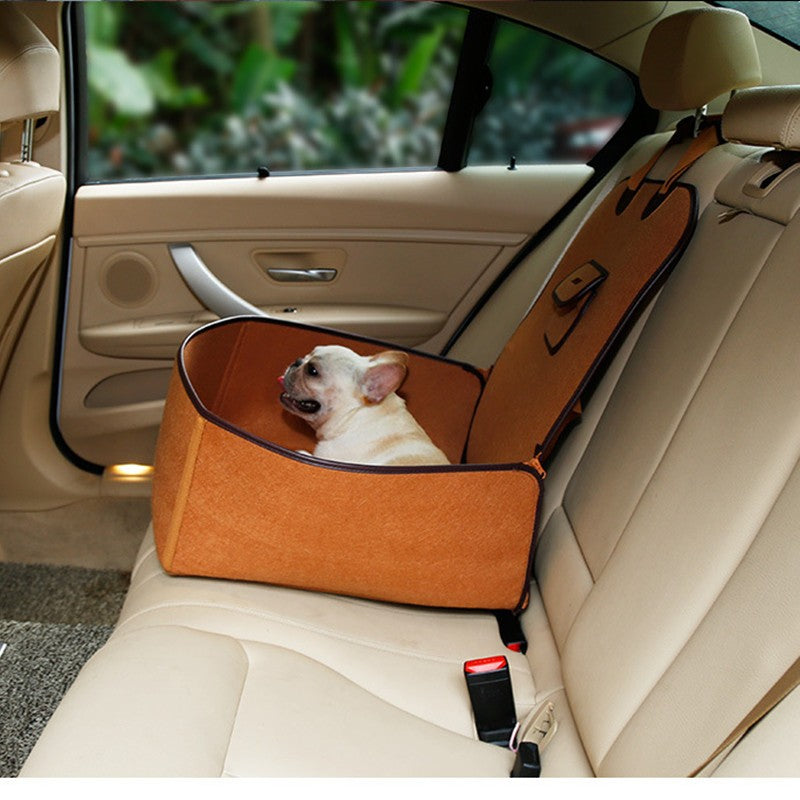 Retro dual-purpose pet car mat front seat cushion for dogs and cats in vehicle seat setup