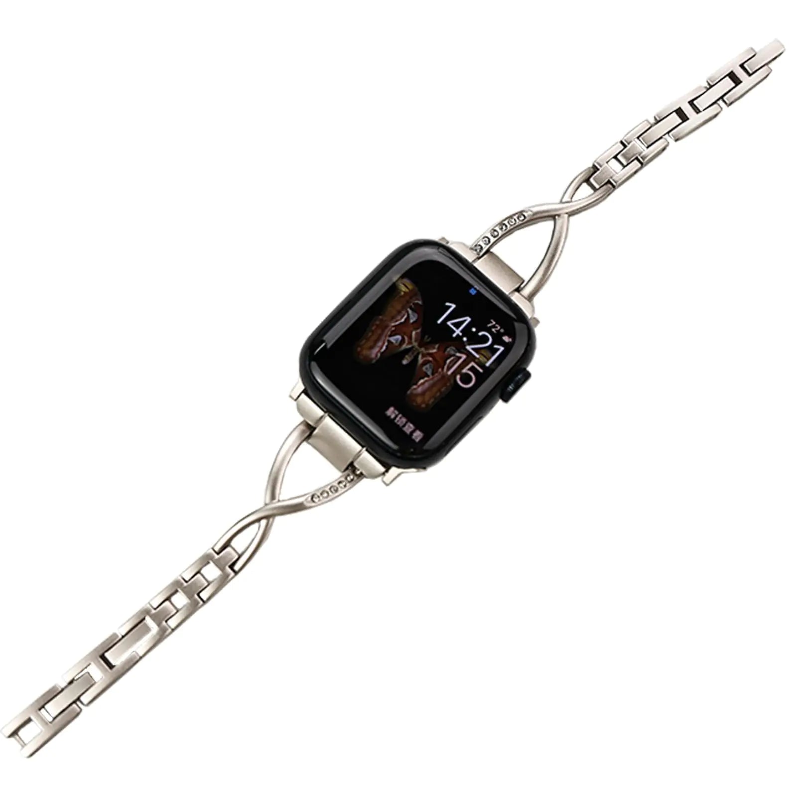 MOLOSLEEVE for Apple Watch Se Bands38 mm Apple Watch Bands for Women，Apple Watch Band 40mm Series 9/8/7/6/5/4/3/2/1 Women Dressy Jewelry Stainless Steel Accessories Wristband Strap