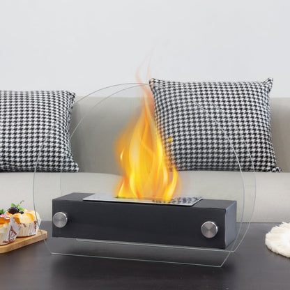 JHY Design portable tabletop fire pit with 35cm bio ethanol flame, ventless indoor/outdoor gel and ethanol fireplace.