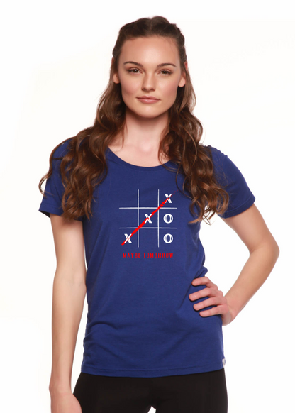 Maybe Tomorrow women's bamboo scoop neck graphic T-shirt with printed design from Spun Bamboo, showcasing a casual, comfortable fit.