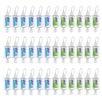 PURELL Advanced Hand Sanitizer Variety Pack Naturals and Refreshing Gel 1 fl oz Travel Size Flip Cap Bottle with JELLY WRAP Carrier (Pack of 36) - 3900-36-CMRFRAG