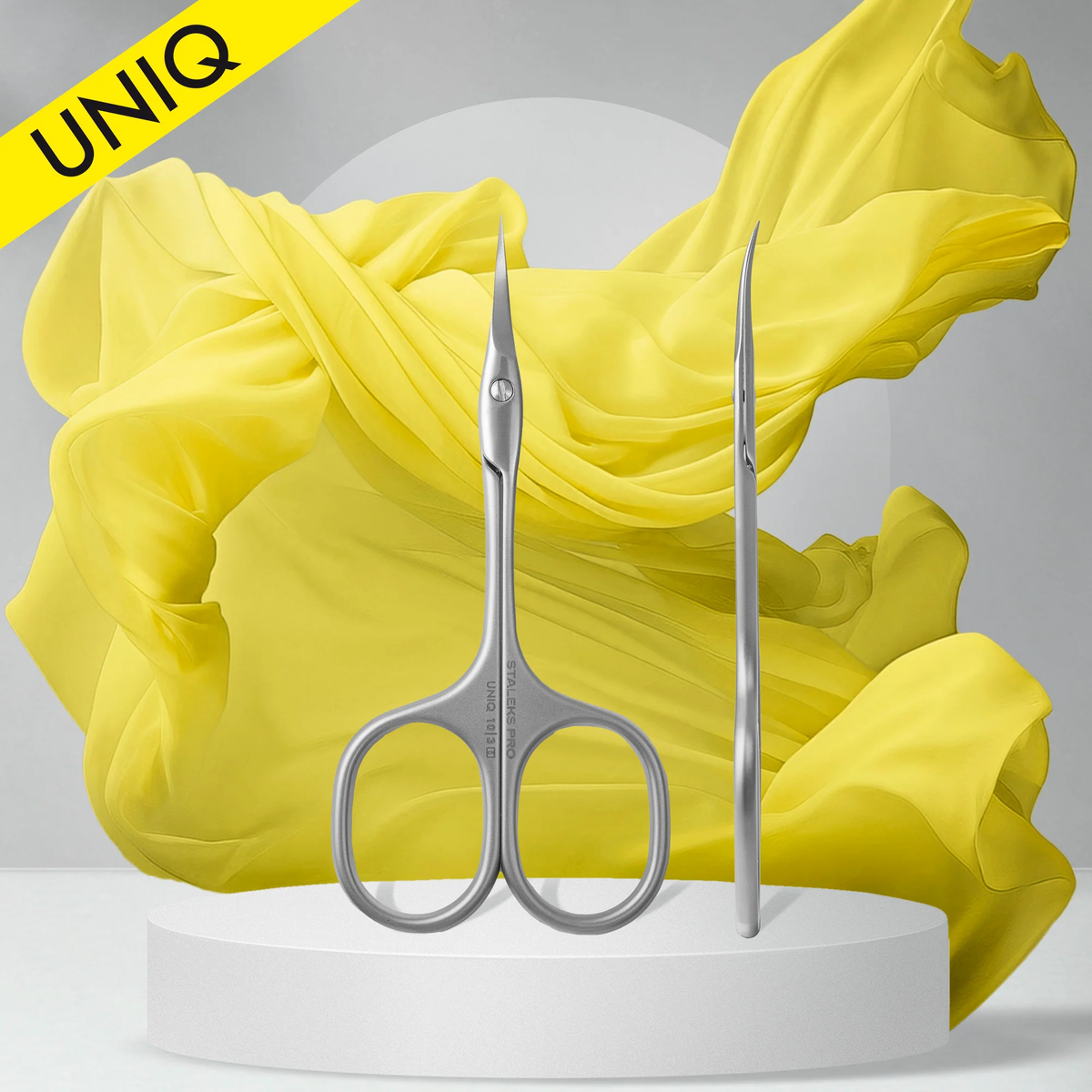 Professional Cuticle Scissors "Ballerina" UNIQ 10 TYPE 3 -SQ-10/3- STALEKS