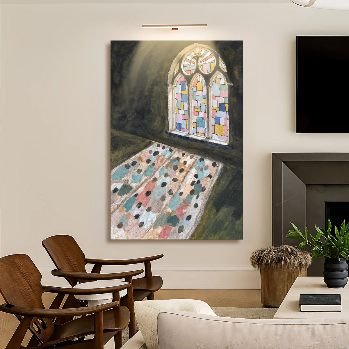 Sacred Reflection Faith wall art canvas with spiritual design, featuring calming colors and inspirational imagery from Tailored Canvases.