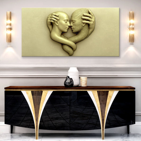Abstract canvas wall art titled "Eternal Love" by Tailored Canvases featuring a modern, flowing design in soft, harmonious colors.