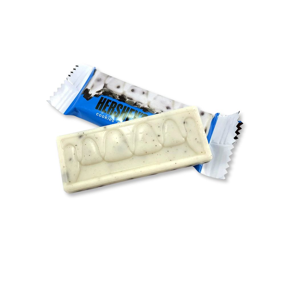 Hershey's Cookies 'n' Cream Fangs chocolate bars from Candy In Bulk, snack size individually wrapped bulk candy bag