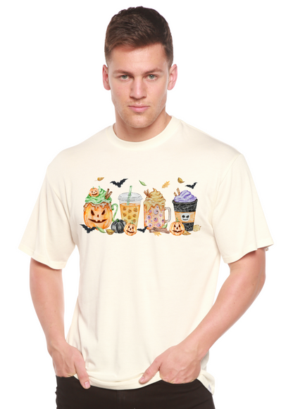 Men's Happy Halloween graphic T-shirt in bamboo viscose and organic cotton by Spun Bamboo, featuring Halloween-themed print on short sleeves.