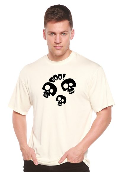 Spun Bamboo Halloween Boo unisex bamboo viscose organic cotton short sleeve graphic T-shirt with spooky design.