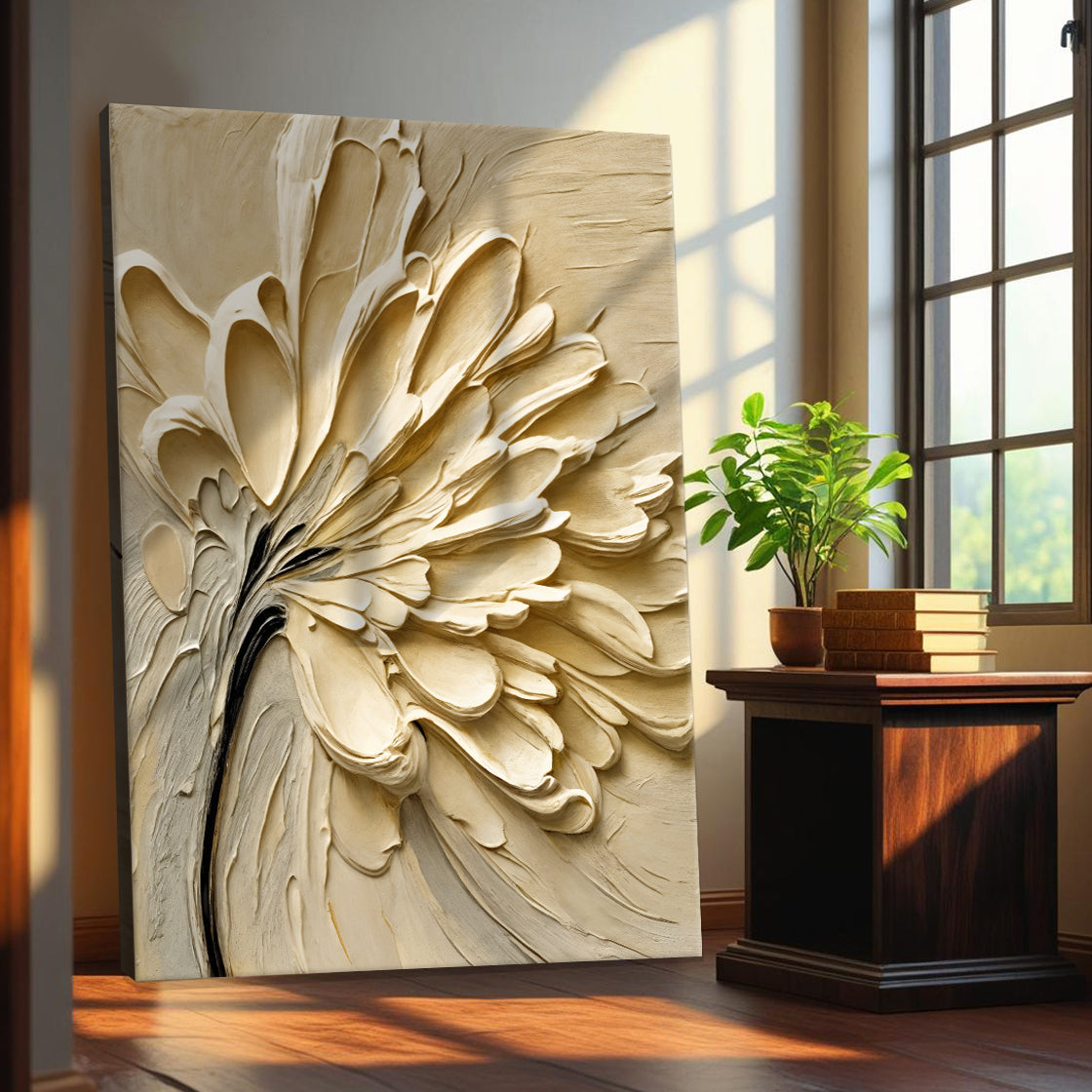 Colorful flower splatter canvas wall art by Tailored Canvases featuring vibrant floral abstract design on stretched canvas.