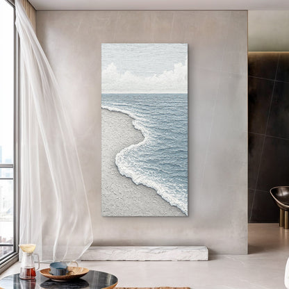 White Waves Abstract Wall Art