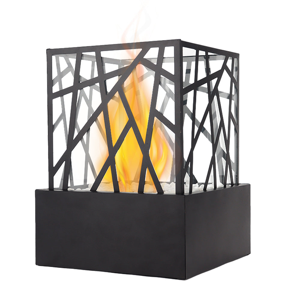 JHY DESIGN portable fire pit bowl, 29cm tall, clean-burning bio ethanol fireplace for indoor or outdoor use, ventless design.