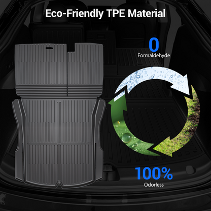 TESERY Model 3 Highland trunk mat with backrest mat, custom-fit protective car cargo liner for Tesla Model 3.