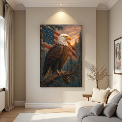 Sentinel of the Pines Eagle Wall Art