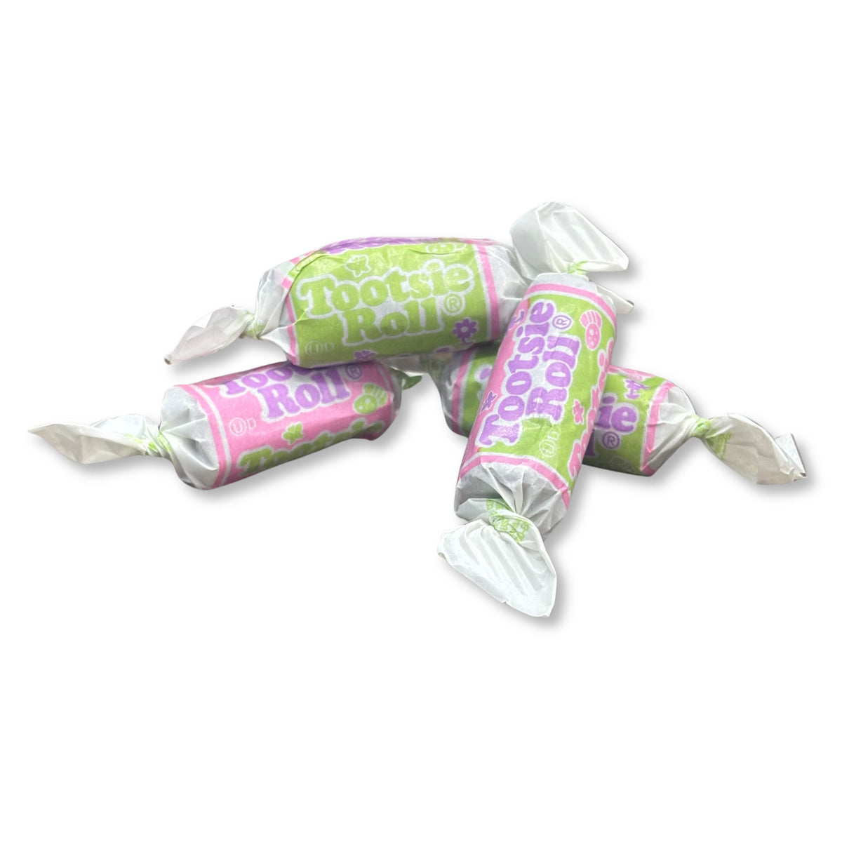 Chewy Tootsie Roll Midgees candy in a bulk Easter-themed bag, featuring colorful, bite-sized chocolate-flavored treats from Candy In Bulk.
