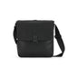 Black Henry crossbody bag by Bugatti Collections with adjustable strap and sleek design, front view showing smooth leather finish.