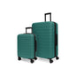 Dark blue Bugatti Collections Mecca 2-piece luggage set with hard-shell suitcases and telescopic handles.