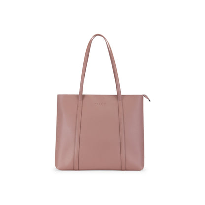 Light pink Bugatti Travel Pure Business Tote Bag with sleek handles and spacious interior, front view showing elegant design details.
