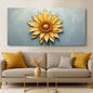 Golden dandelion minimalist abstract wall art on canvas by Tailored Canvases, featuring elegant, modern botanical design.