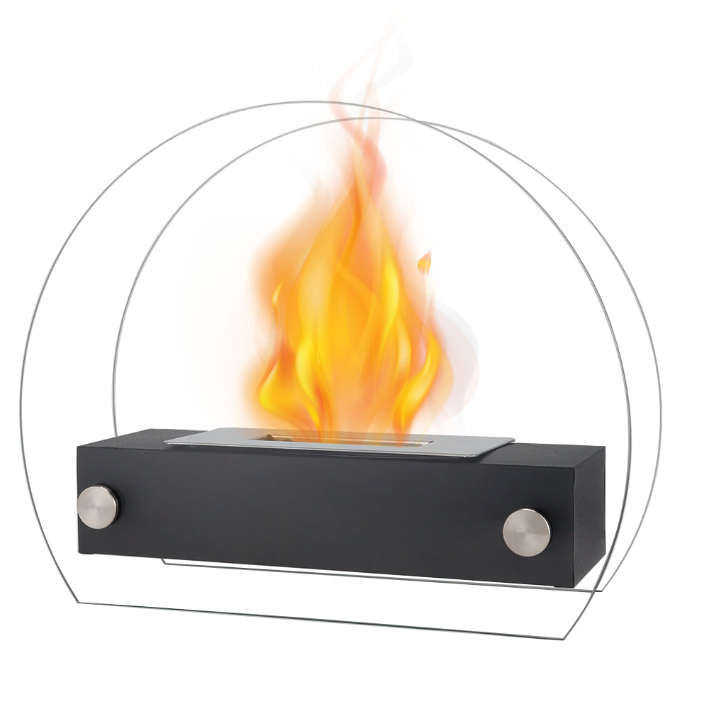 JHY Design portable tabletop fire pit with 35cm bio ethanol flame, ventless indoor/outdoor gel and ethanol fireplace.