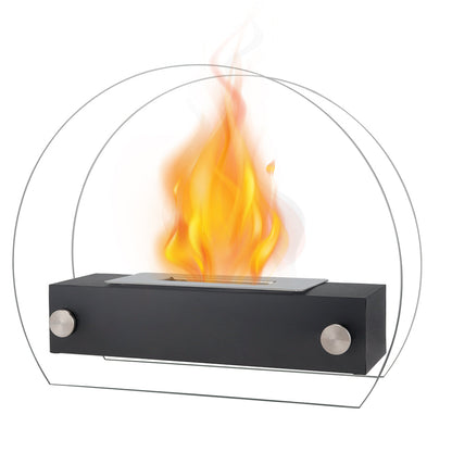 JHY Design portable tabletop fire pit with 35cm bio ethanol flame, ventless indoor/outdoor gel and ethanol fireplace.