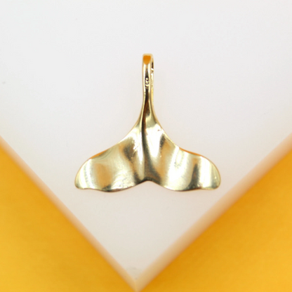 18K gold filled mermaid tail pendant charm by MIA Jewelry, detailed nautical design for jewelry accessories.