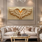 Canvas wall art featuring angel wings design by Tailored Canvases, decorative wall decor for living room or bedroom.