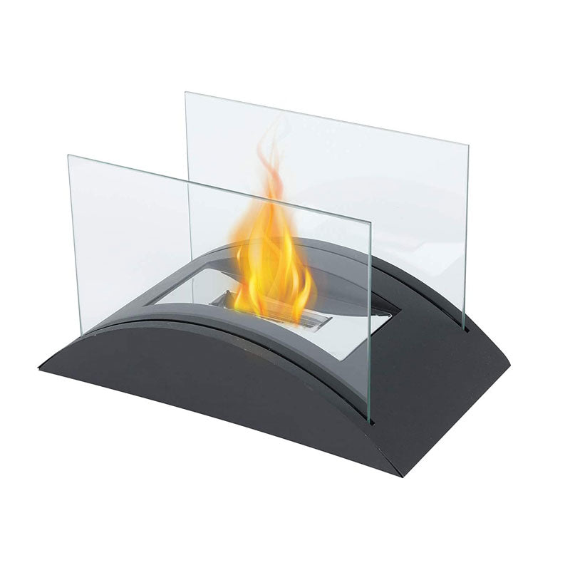 JHY DESIGN 13.5-inch rectangular tabletop fireplace with gel and ethanol fuel for modern home decor.