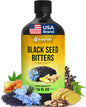 Black Seed Oil Bitters Liquid - 16 fl oz - Premium Herbal Blend with Black Seed Extract, Curcumin (Turmeric Extract), Ashwagandha, Elderberry, Probiotics, Vitamin C, Zinc