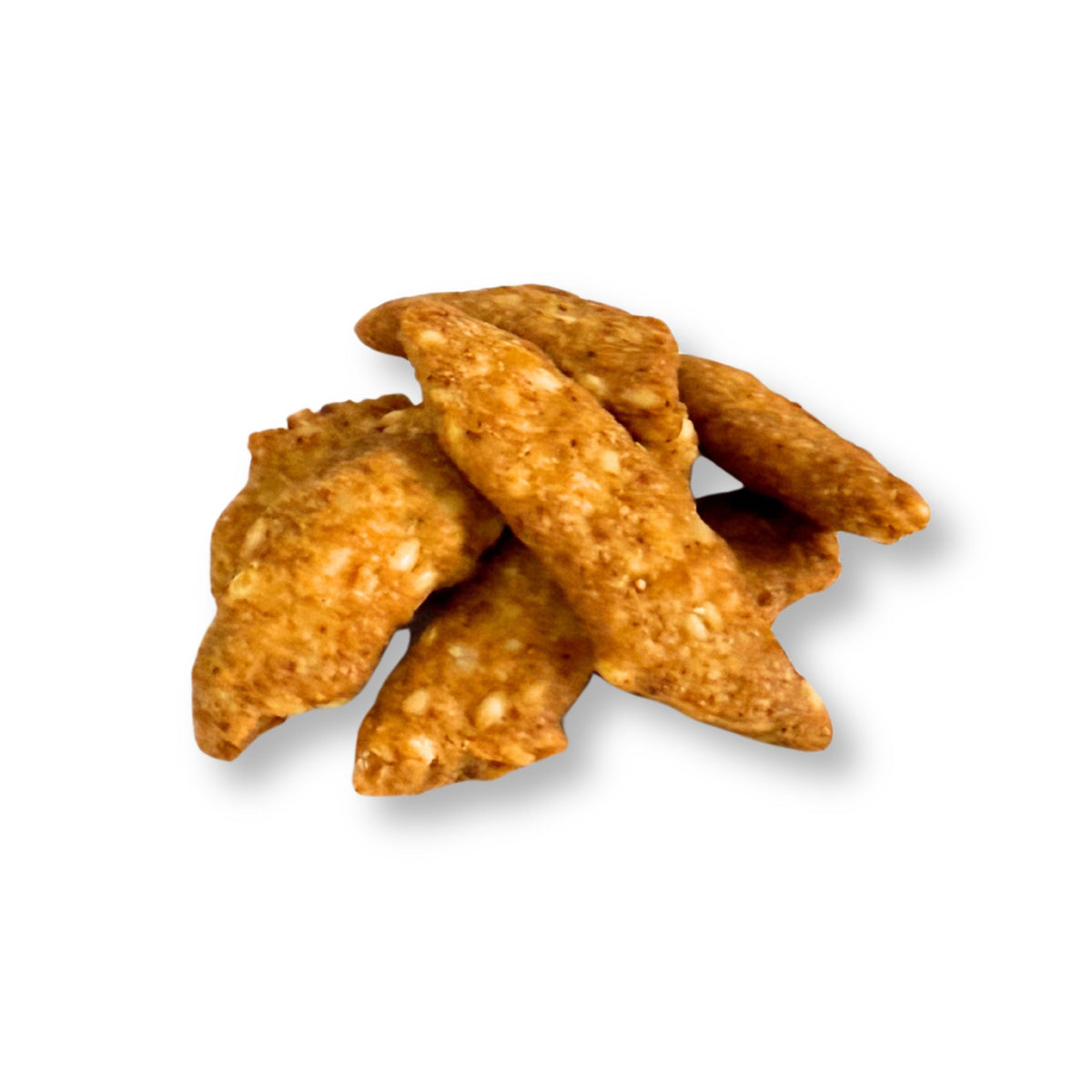 Wide cut sesame sticks snack from Candy In Bulk in a large value bag, showing crispy, golden sesame sticks ready to eat.