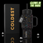 Coldest 6.7oz insulated water bottle with sleek design and stainless steel body, perfect for keeping beverages cold or hot.