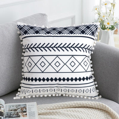 Bohemian national throw pillow with colorful patterned design
