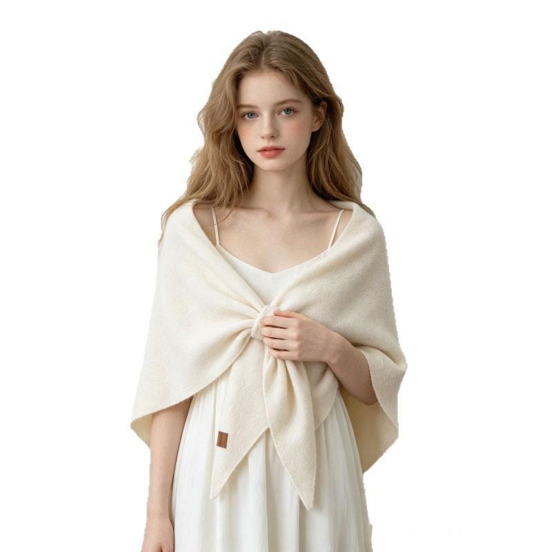 Large wool triangle scarf shawl by My Store in a soft, draped design