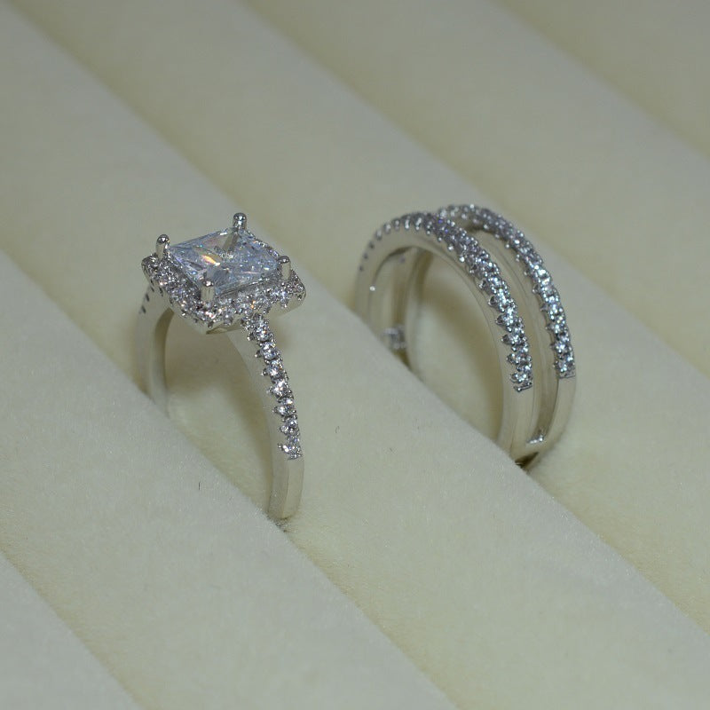 Women's versatile simple zircon ring with a sleek, minimalist design
