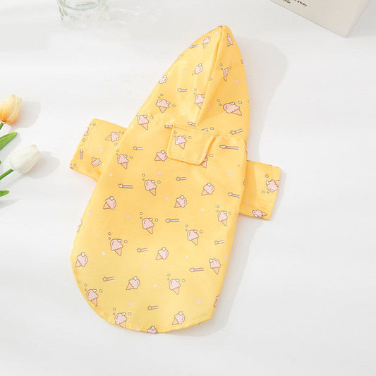 Fashion pet raincoat dog clothing in a lightweight waterproof design for rainy walks