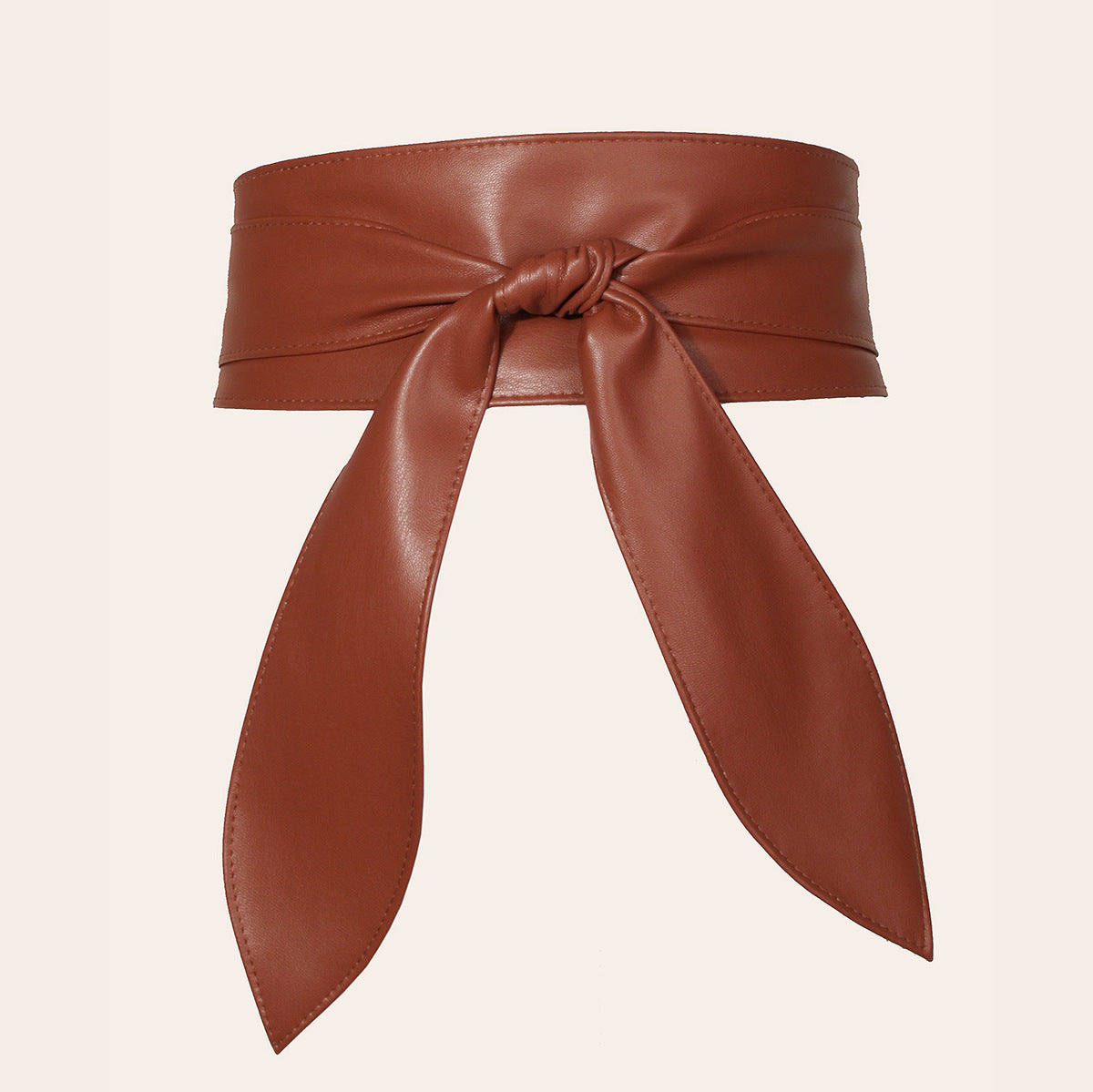 Women's wide waist tie belt with elegant bow ribbon, soft fabric and super-long design in black
