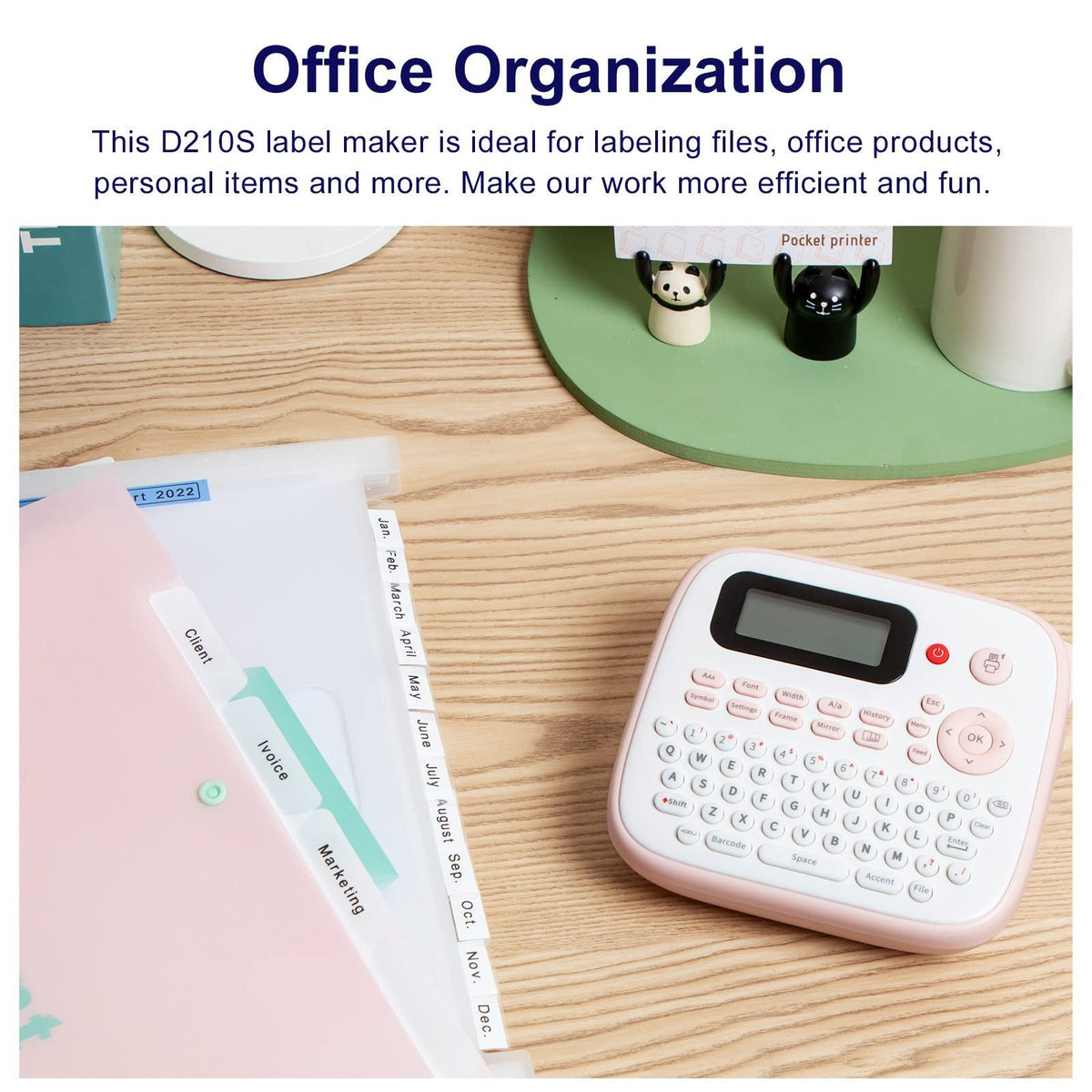 Mini portable ink-free Bluetooth label printer by My Store