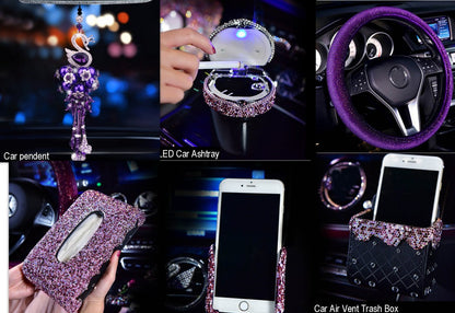 Women's aromatherapy car accessories for car interior, decorative accessory set with fragrance diffuser