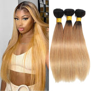 1B/27 Ombre Human Hair Bundles Straight Bundles Human Hair 24 26 28Inch 3 Bundles Human Hair 100% Unprocessed Brazilian Virgin Human Hair Bundles Straight(1B/27-ST-24 26 28Inch).