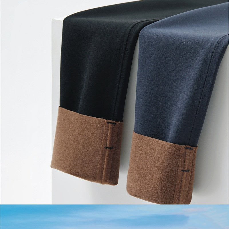 Brushed women's pants with jelly-like waistband, shown as a comfortable base layer outfit garment