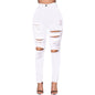 Backview of LONGBIDA high waisted shaping skinny jeans for women by BACKUPMYFILESNOW®, showing fit and length.