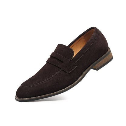 Men's trendy leather shoes in a classic design, side view