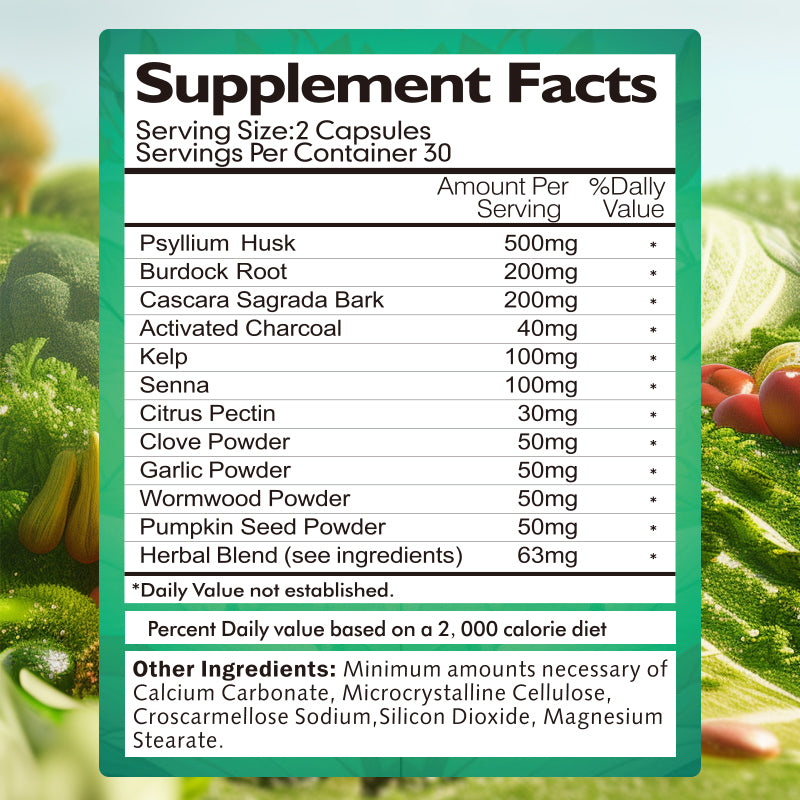 BSYS 7 Day Colon Cleanse & Detox Formula 60 capsules bottle product image