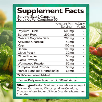 BSYS 7 Day Colon Cleanse & Detox Formula 60 capsules bottle product image