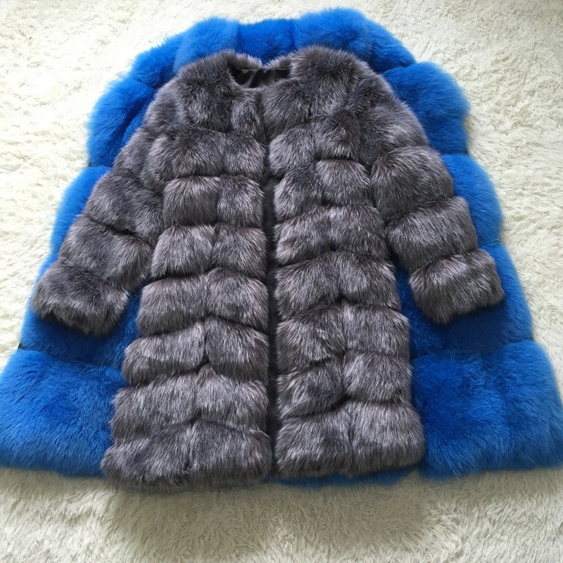 Thick warm fur coat for women by My Store, full-length view of plush outerwear