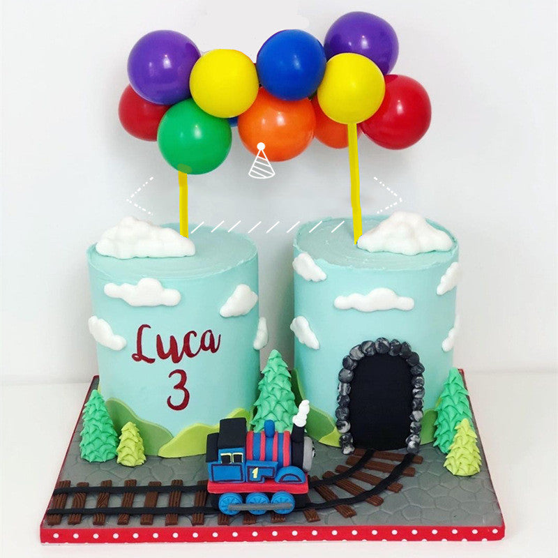 Red 5-inch sequined balloon cake decoration from My Store
