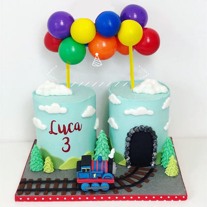 Red 5-inch sequined balloon cake decoration from My Store