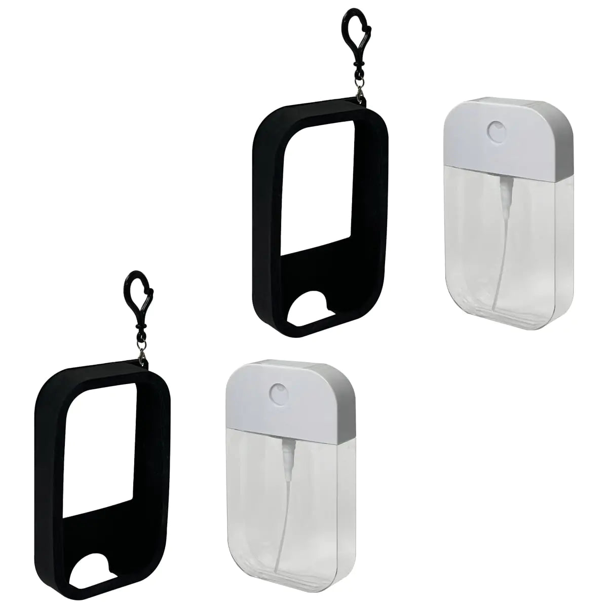 zhuohai Portable Card Spray Bottle Perfume Moisturizing Sprayer Box，50ML Refillable Perfume Bottle with HookRefillable Perfume Bottle Empty for Hand Sanitizer Fragrance Cosmetic(Black)