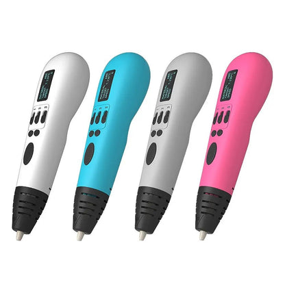 Multi-color 3D printing pen by My Store, shown with colorful filament and ergonomic handheld design