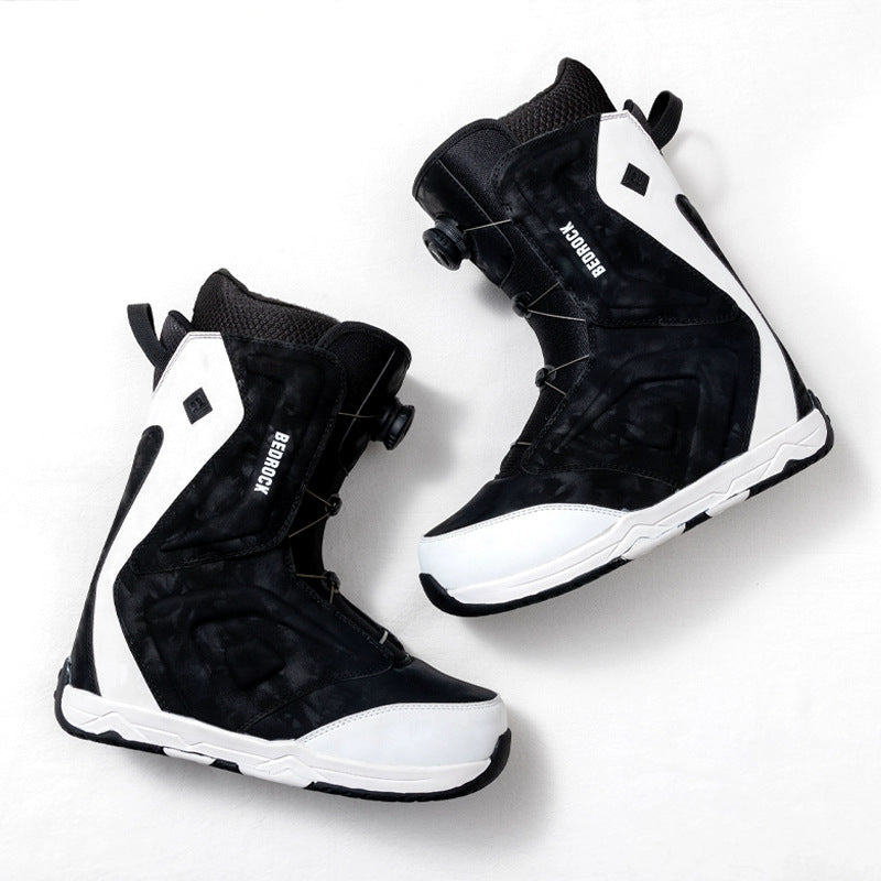 Men's and women's upgraded ski boots in a durable design with secure buckles and supportive fit