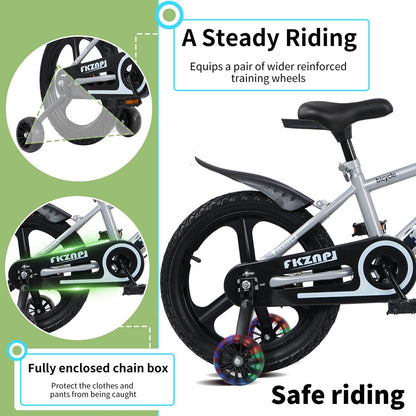 16-inch kids bike with training wheels and adjustable seat, GBruno Store, suitable for young children learning to ride.